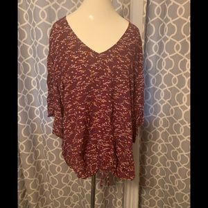 Floral tie front top